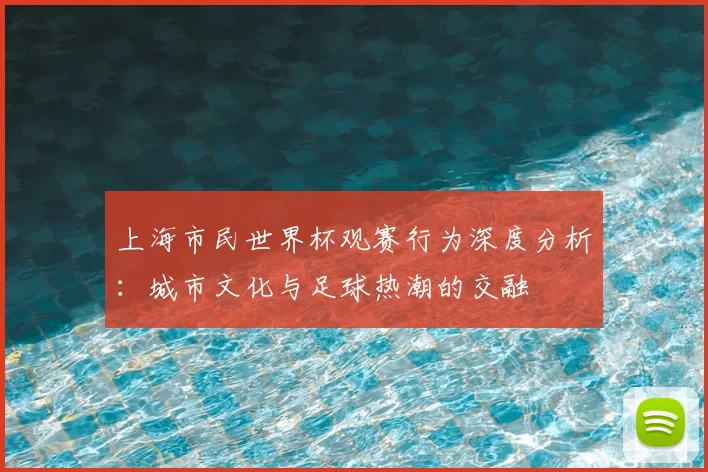 上海市民世界杯观赛行为深度分析:城市文化与足球热潮的交融